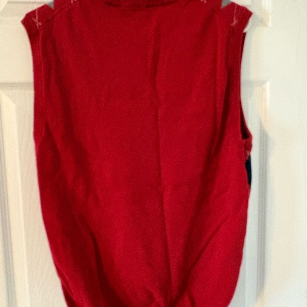 Chaps Argyle Sweater Vest Men’s Large Red Navy - Picture 4 of 6